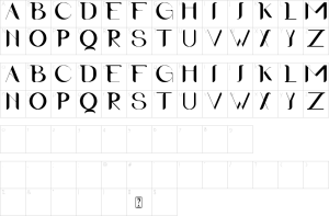 Mapa de caracteres da fonte Calista Font
