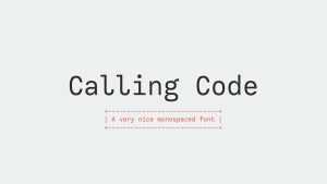 Calling Code Font › Fontesk