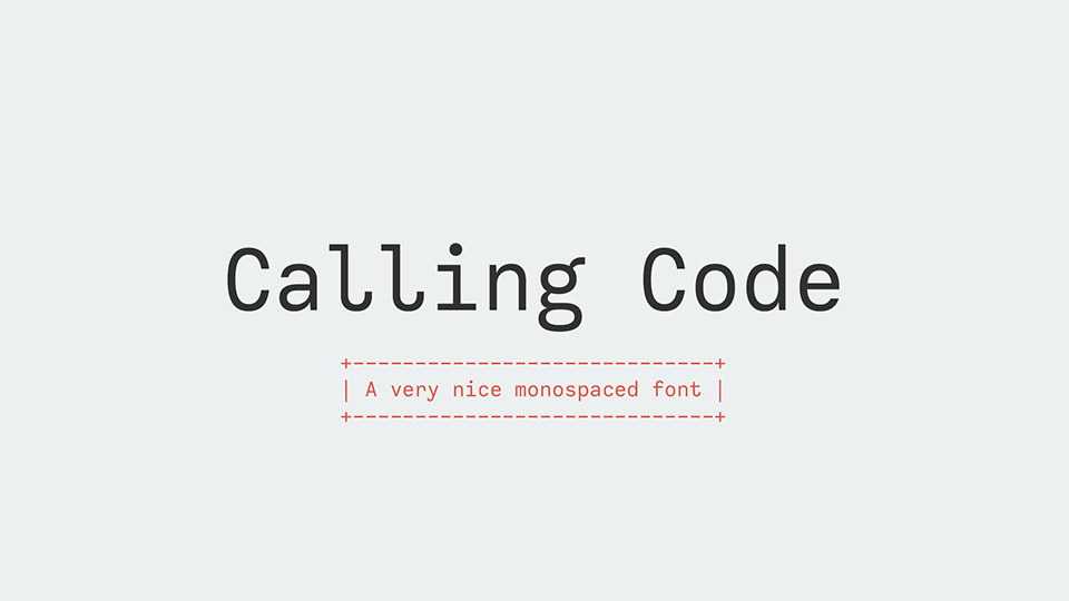 Calling Code Font › Fontesk