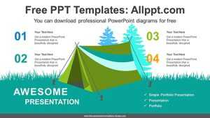Camping Teepee Tent PowerPoint Diagram