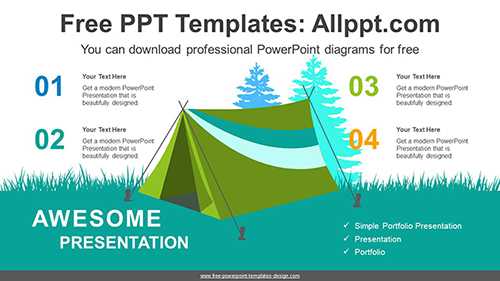 Camping Teepee Tent PowerPoint Diagram
