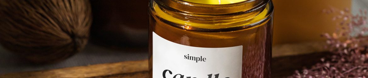 Candle in amber jar mockup