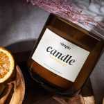 Candle in brown jar mockup