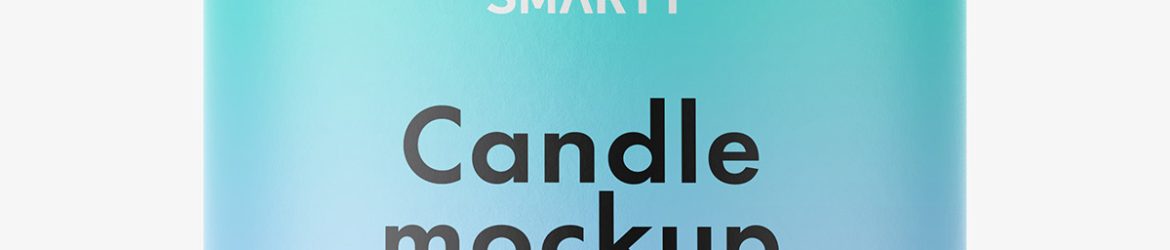 Candle in clear glass jar mockup