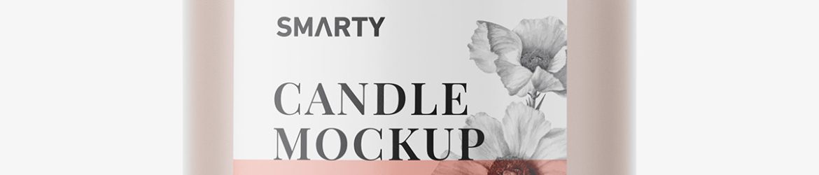 Candle in frosted glass jar mockup