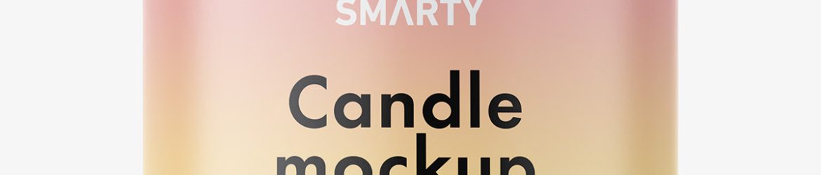 Candle in glass jar mockup / amber