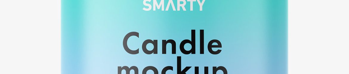 Candle in glass jar mockup / clear