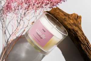Candle in glass mockup