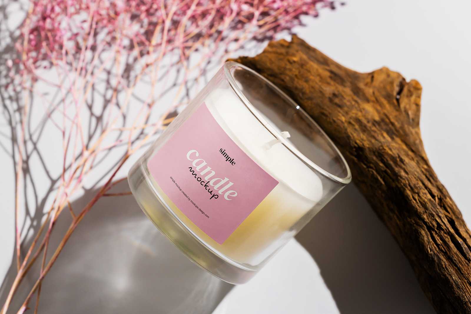 Candle in glass mockup
