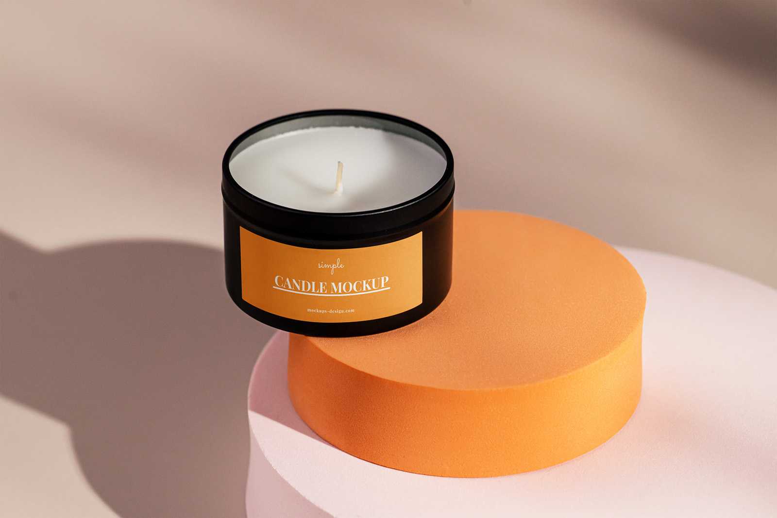 Candle in the black jar mockup
