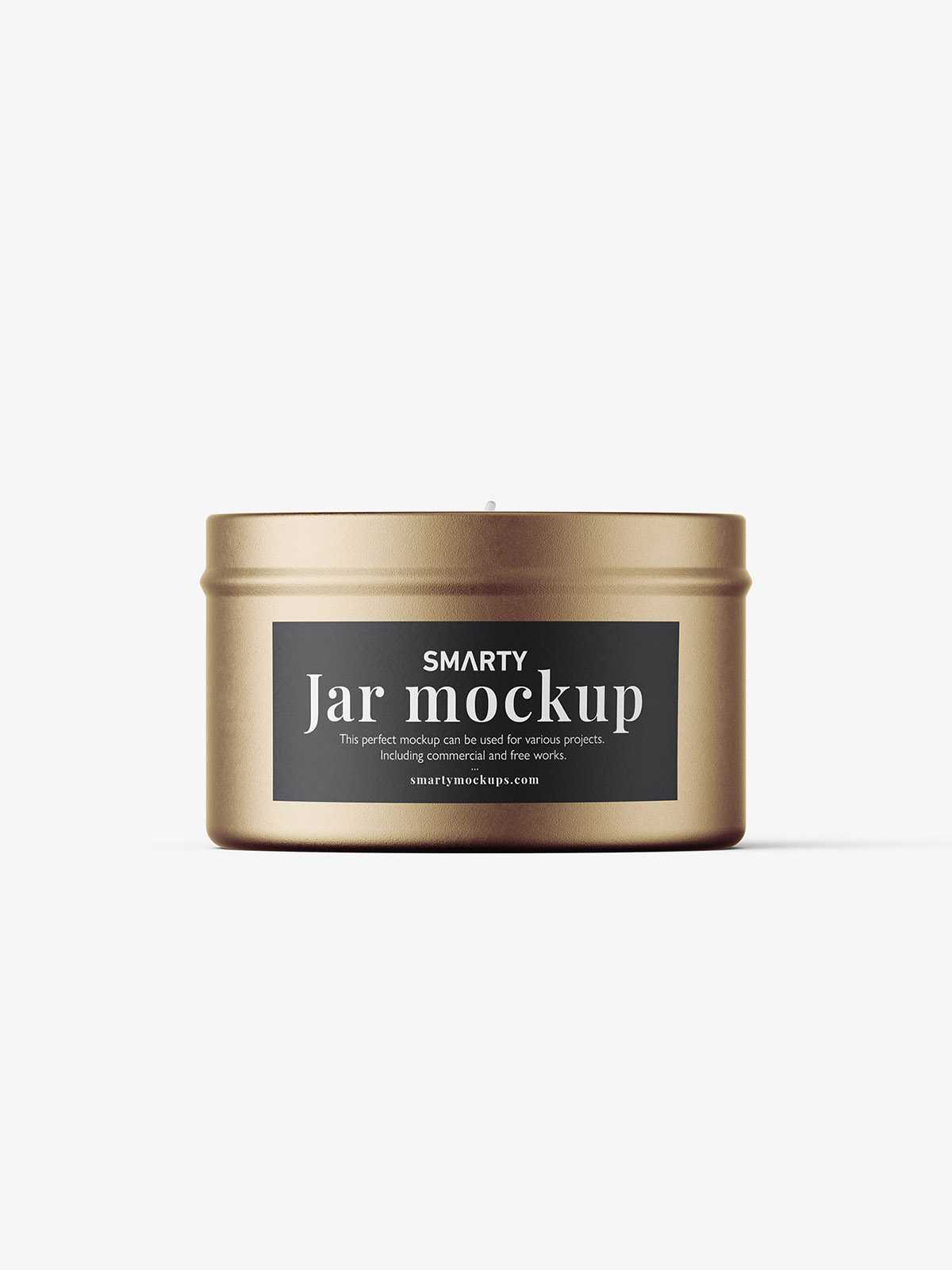 Candle in tin jar mockup