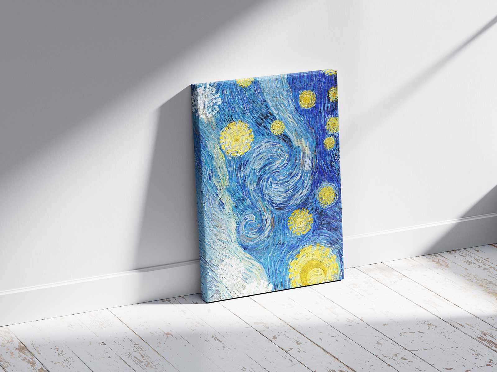 Canvas in sunny room mockup