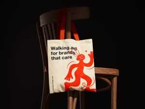 Canvas tote bag on chair mockup
