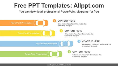 Car Icon Bar Chart PowerPoint Diagram