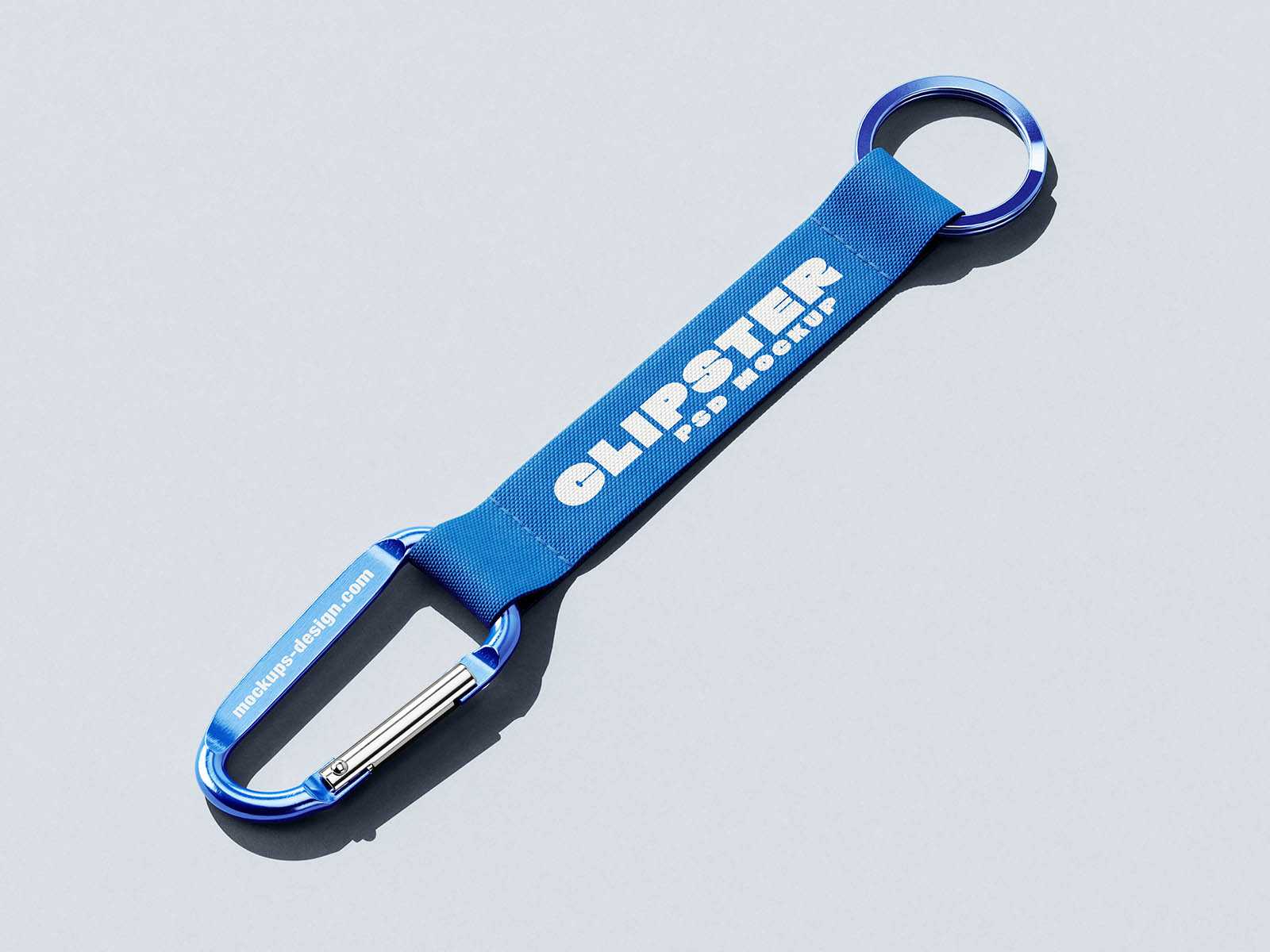 Carabiner strap keychain mockup