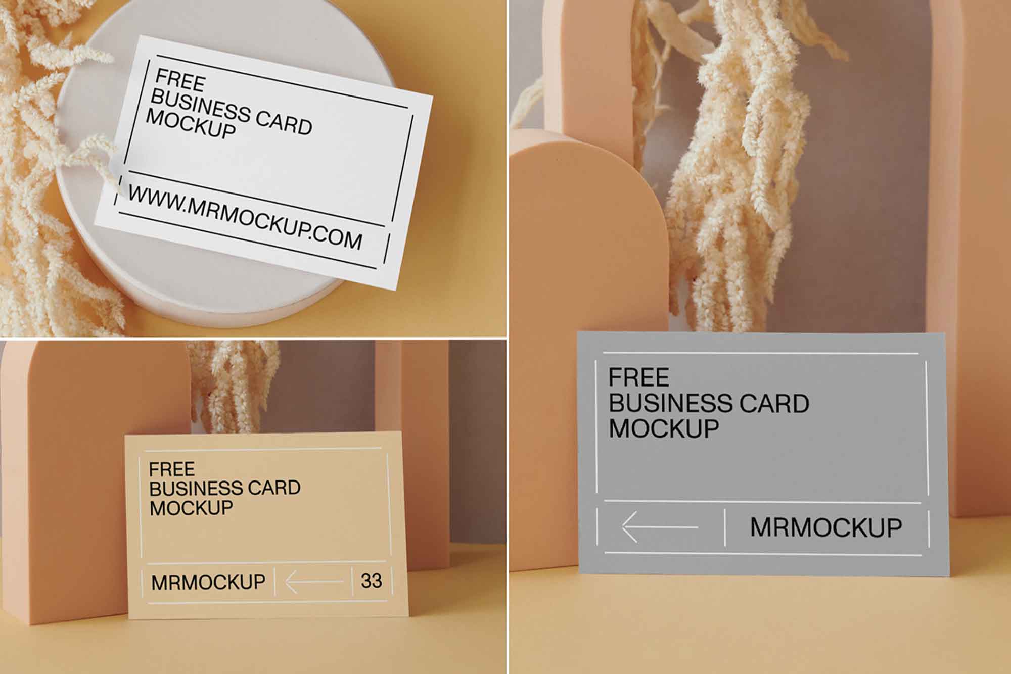 Cards with Paper Figures Mockup