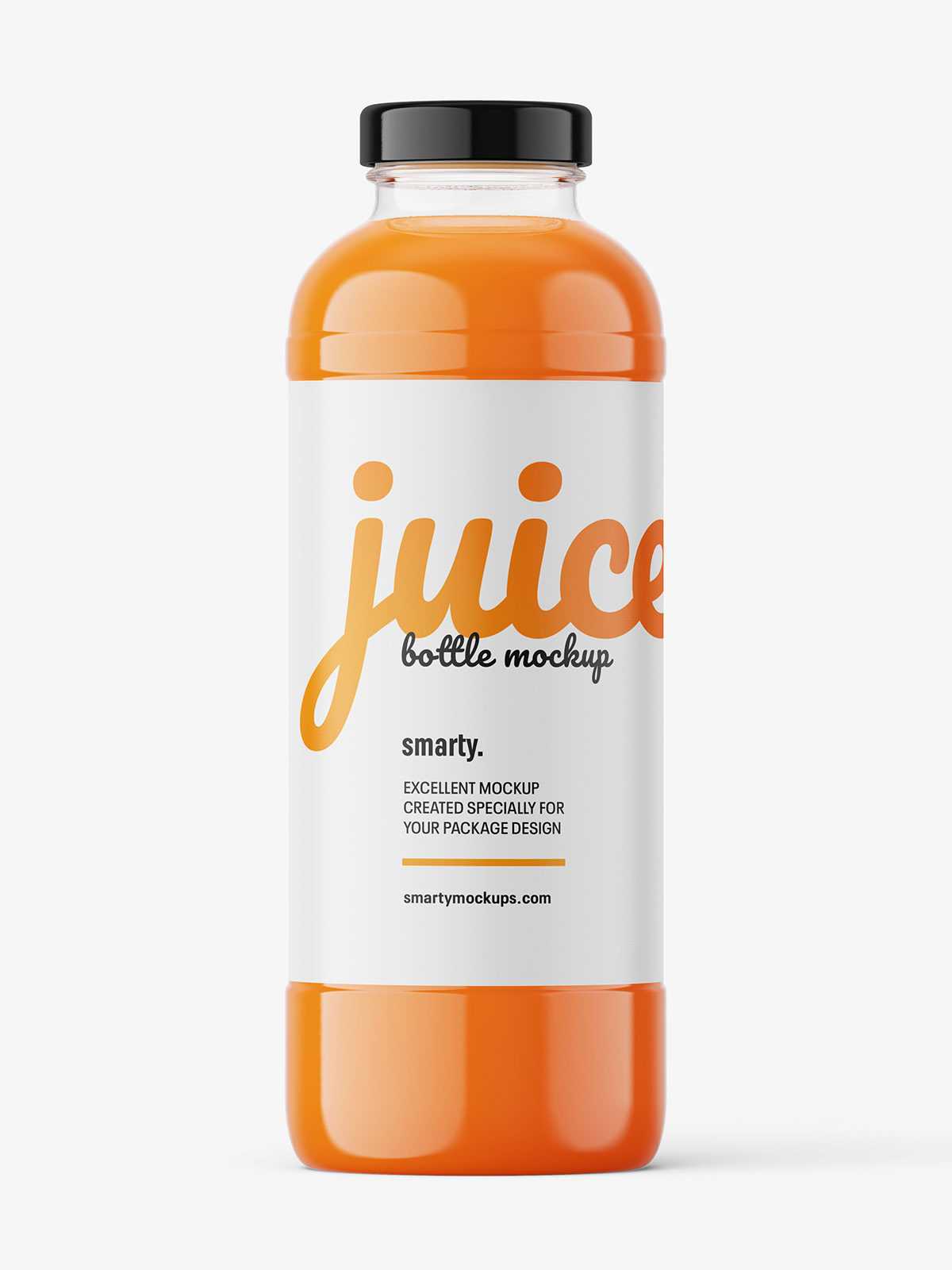 Carrot juice bottle mockup