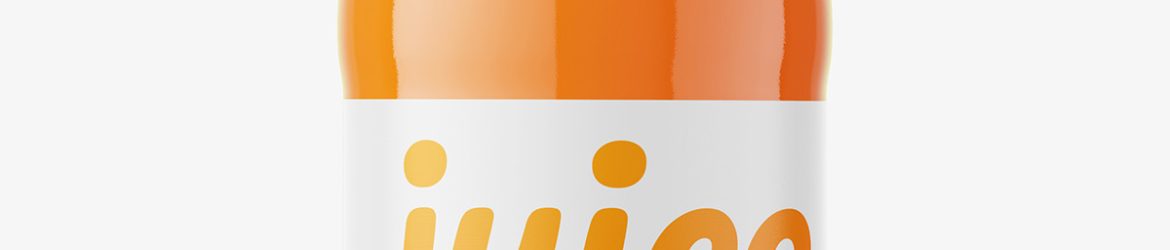 Carrot juice bottle mockup