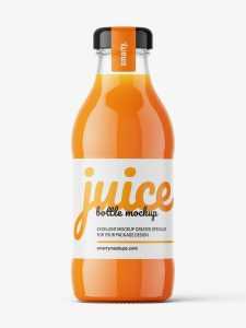 Carrot juice bottle mockup