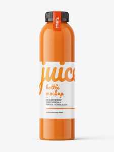 Carrot juice bottle mockup