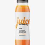 Carrot juice bottle mockup