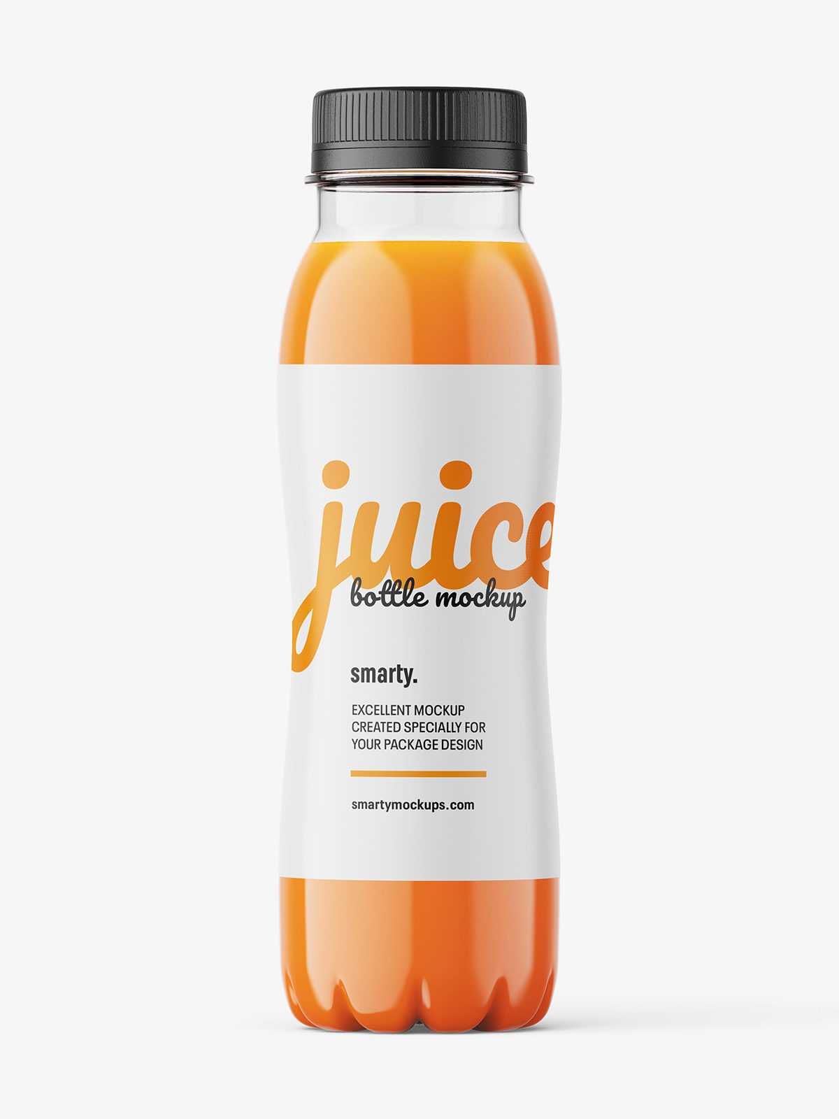 Carrot juice bottle mockup