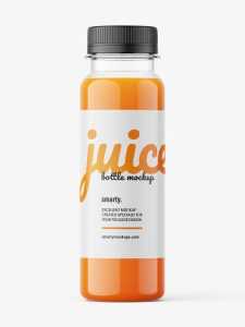 Carrot juice bottle mockup