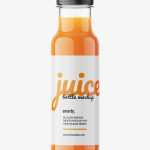 Carrot juice bottle mockup