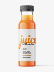 Carrot juice bottle mockup