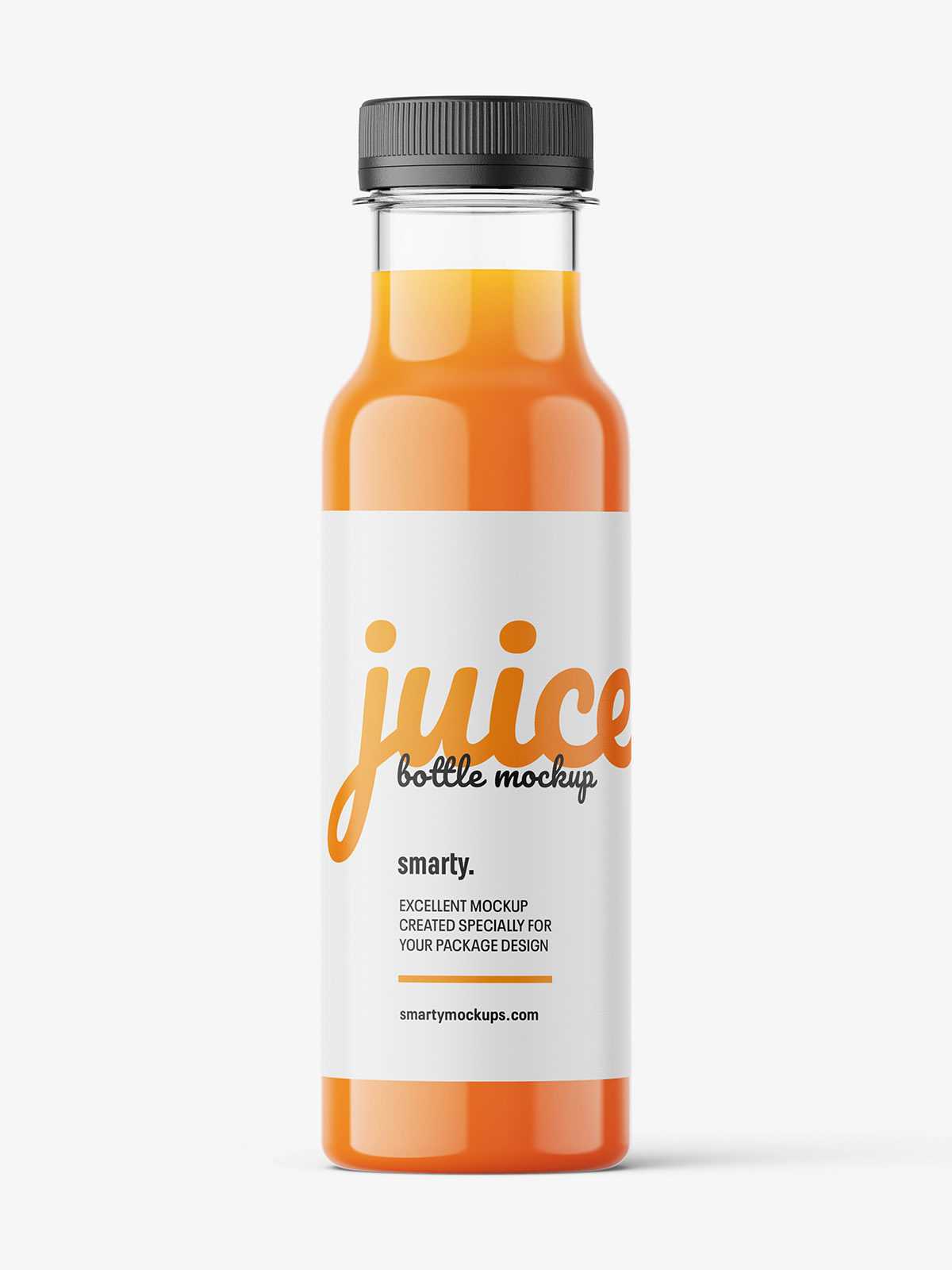 Carrot juice bottle mockup