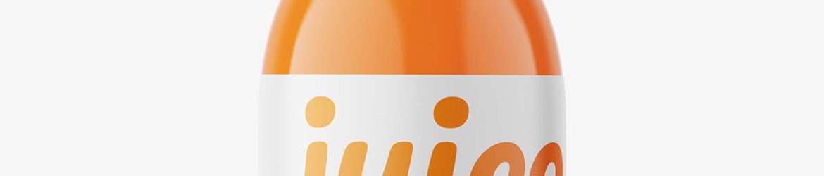 Carrot juice bottle mockup Carrot juice bottle mockup