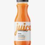 Carrot juice bottle mockup