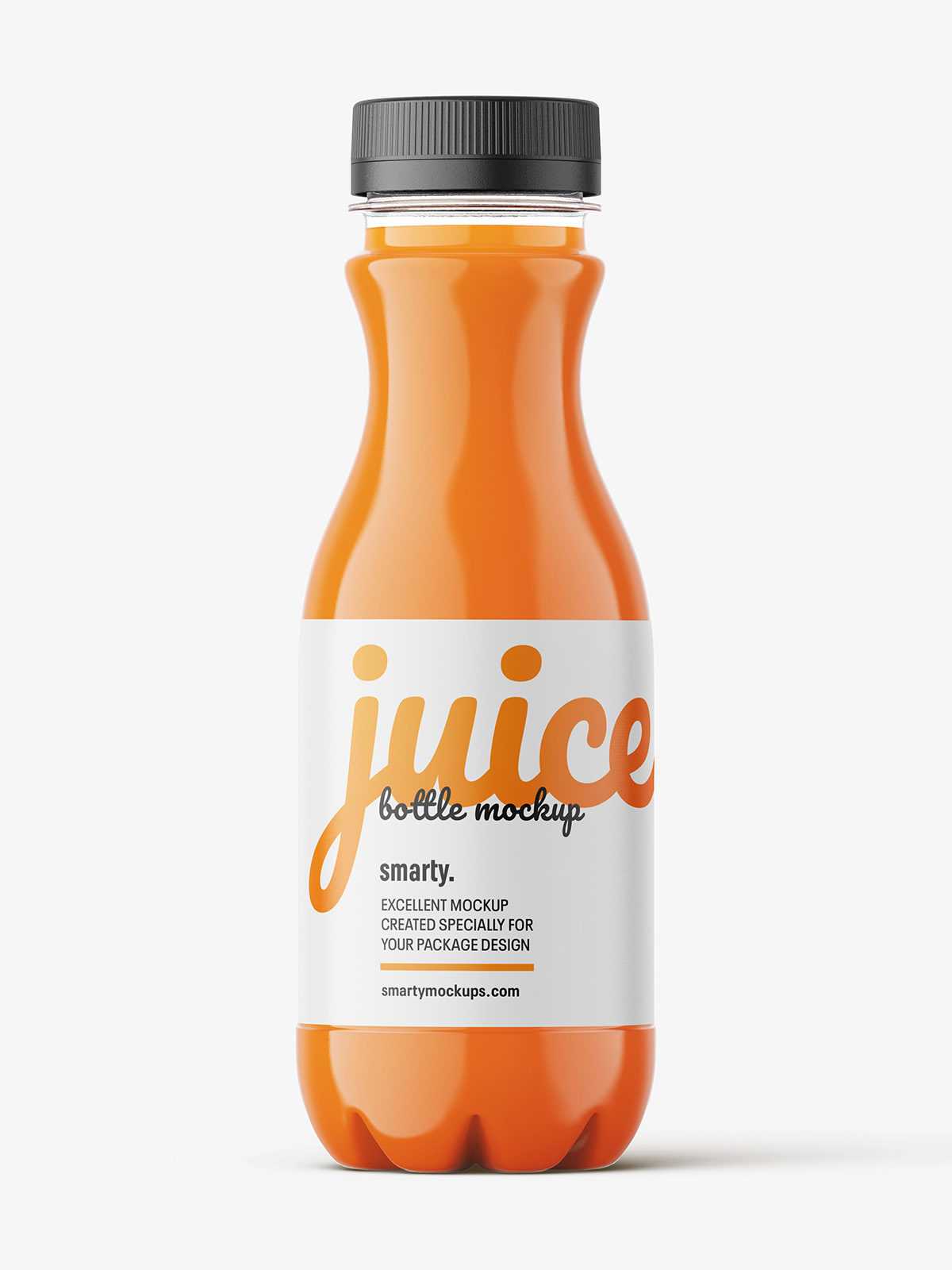 Carrot juice bottle mockup