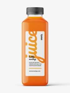 Carrot juice bottle mockup