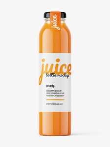 Carrot juice bottle mockup