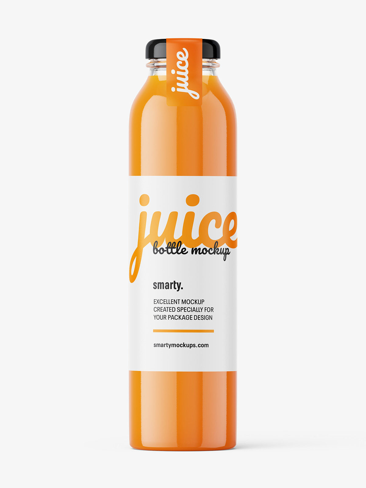Carrot juice bottle mockup