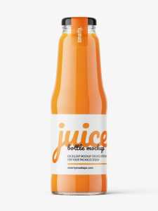 Carrot juice bottle mockup