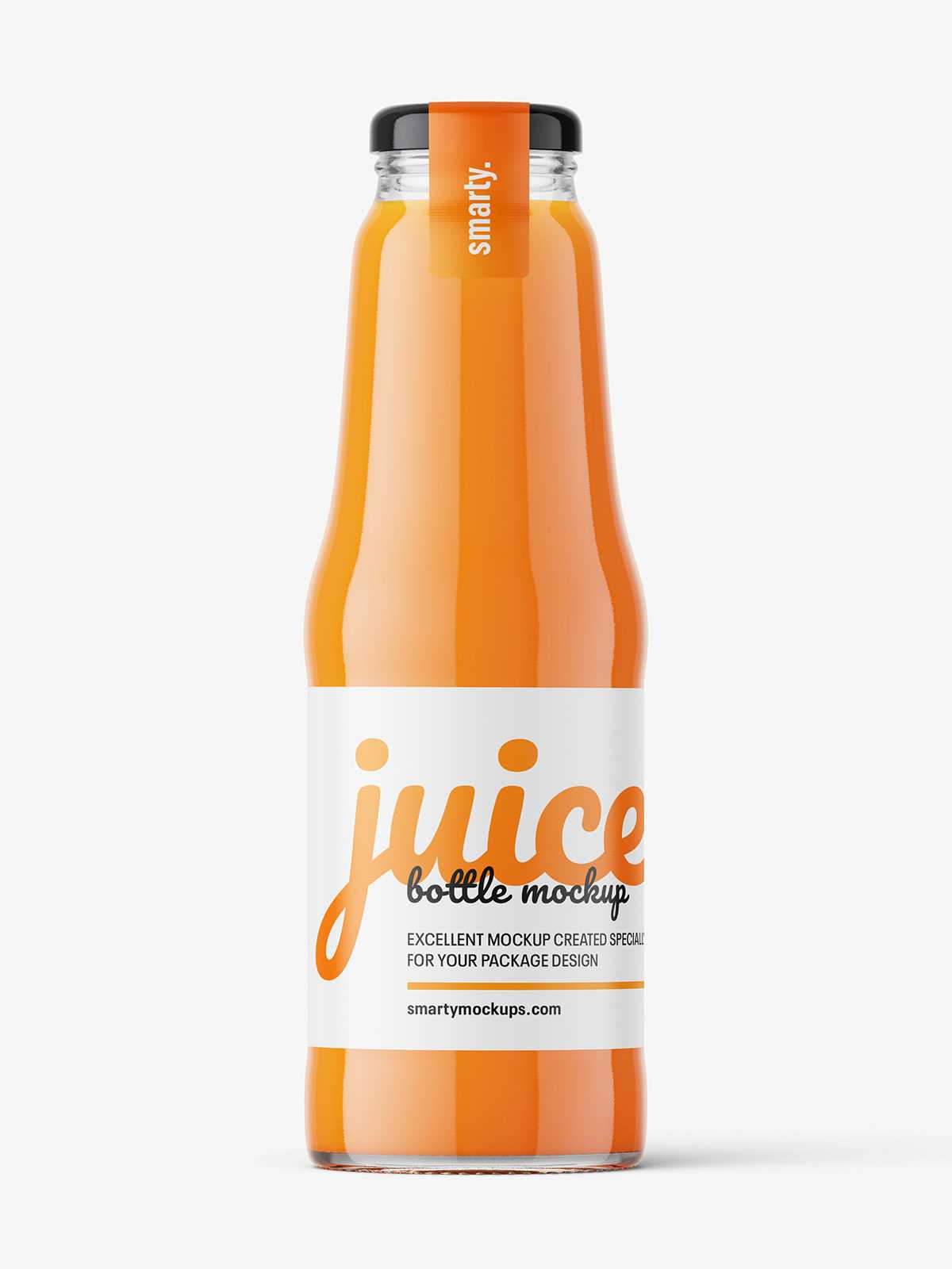 Carrot juice bottle mockup