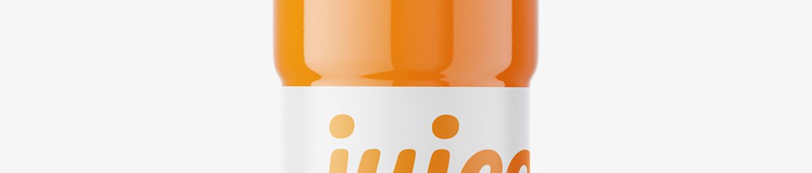 Carrot juice bottle mockup
