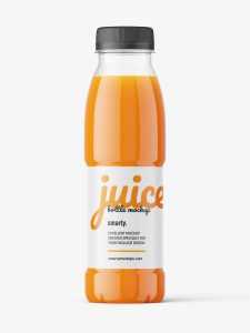 Carrot juice bottle mockup