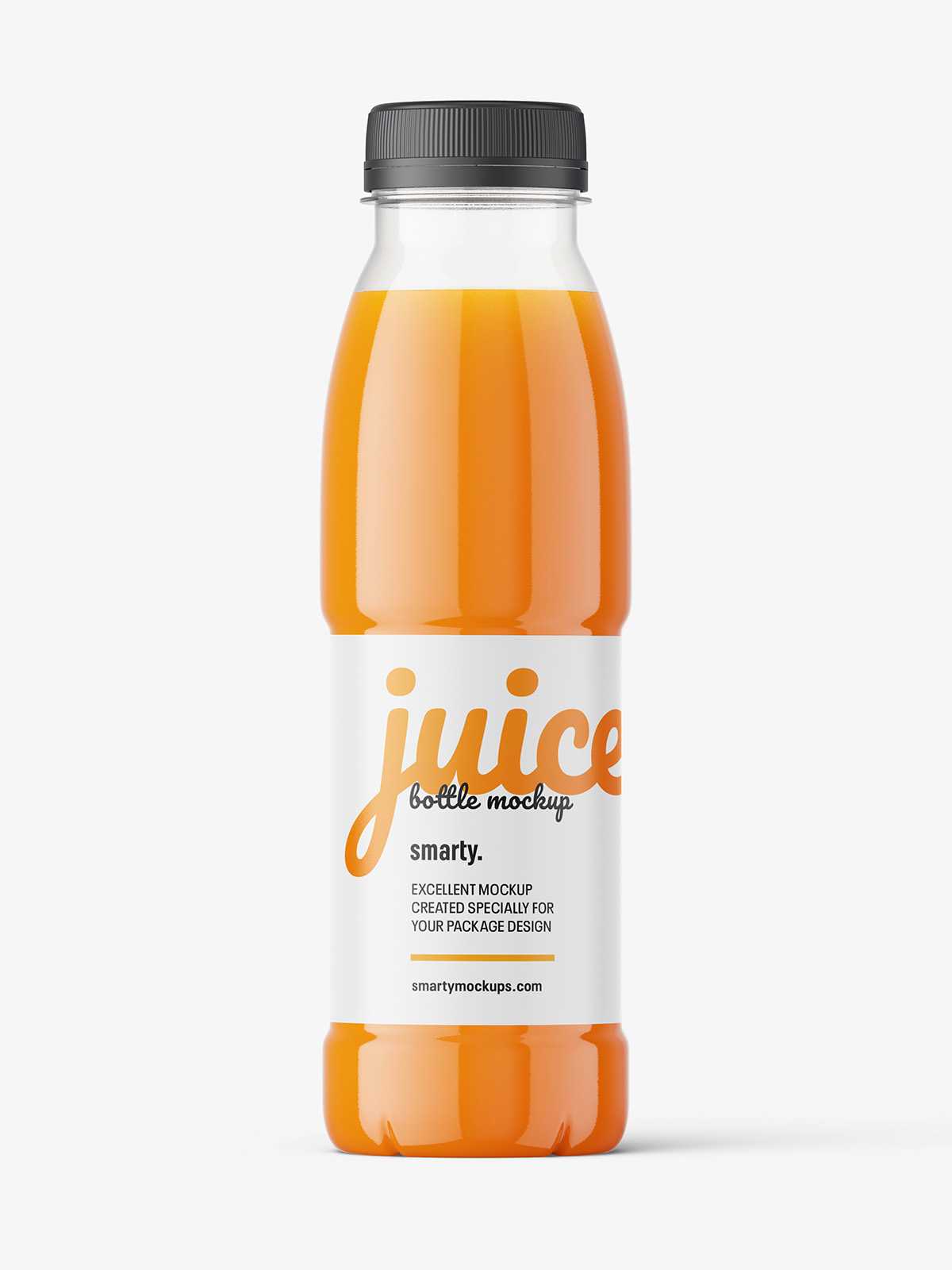 Carrot juice bottle mockup