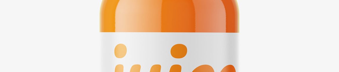 Carrot juice bottle mockup