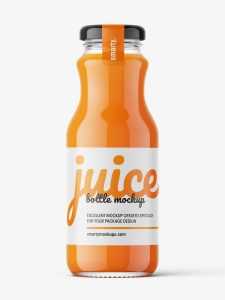 Carrot juice bottle mockup