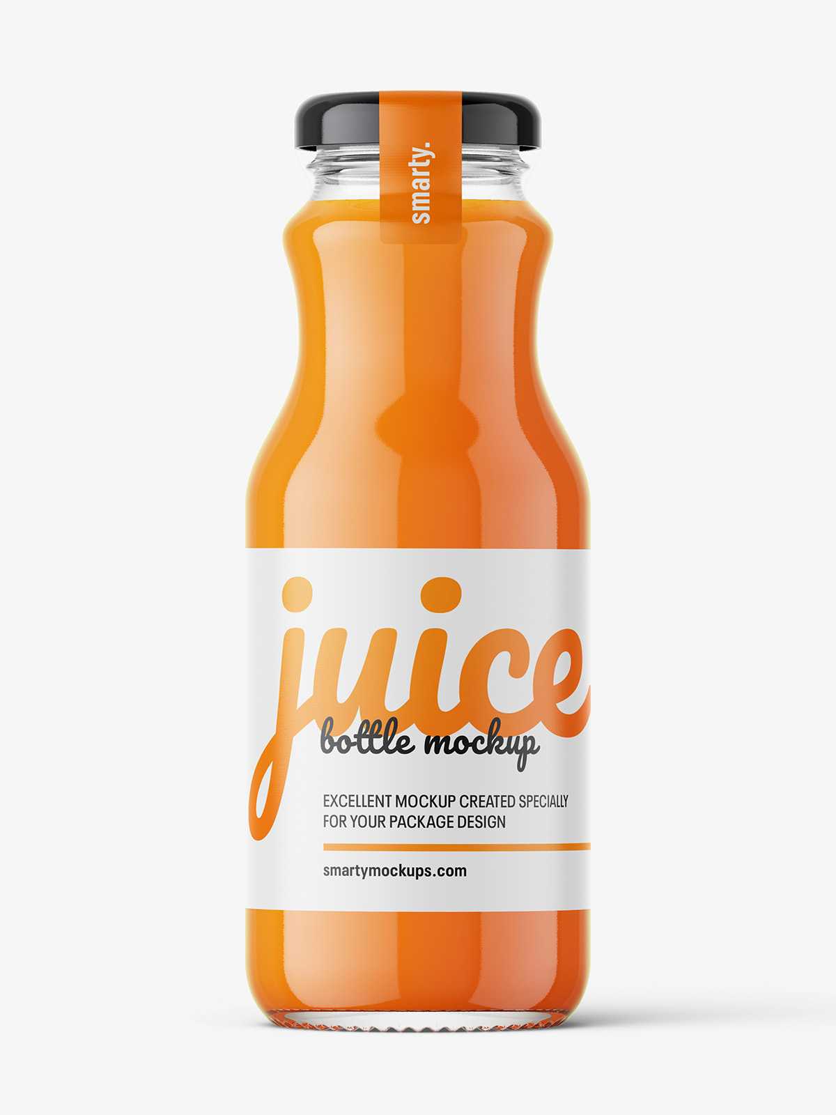 Carrot juice bottle mockup