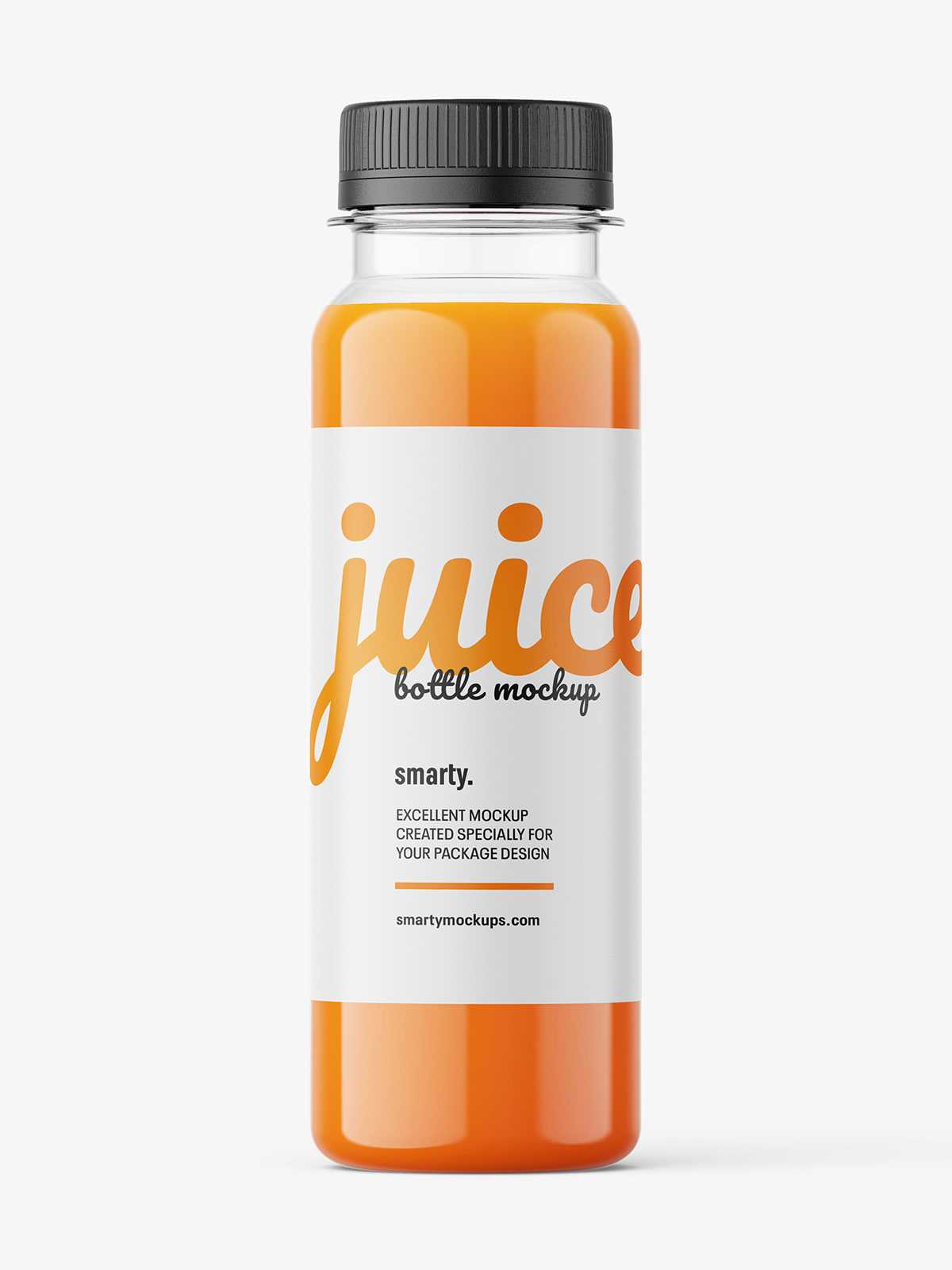 Carrot juice bottle mockup