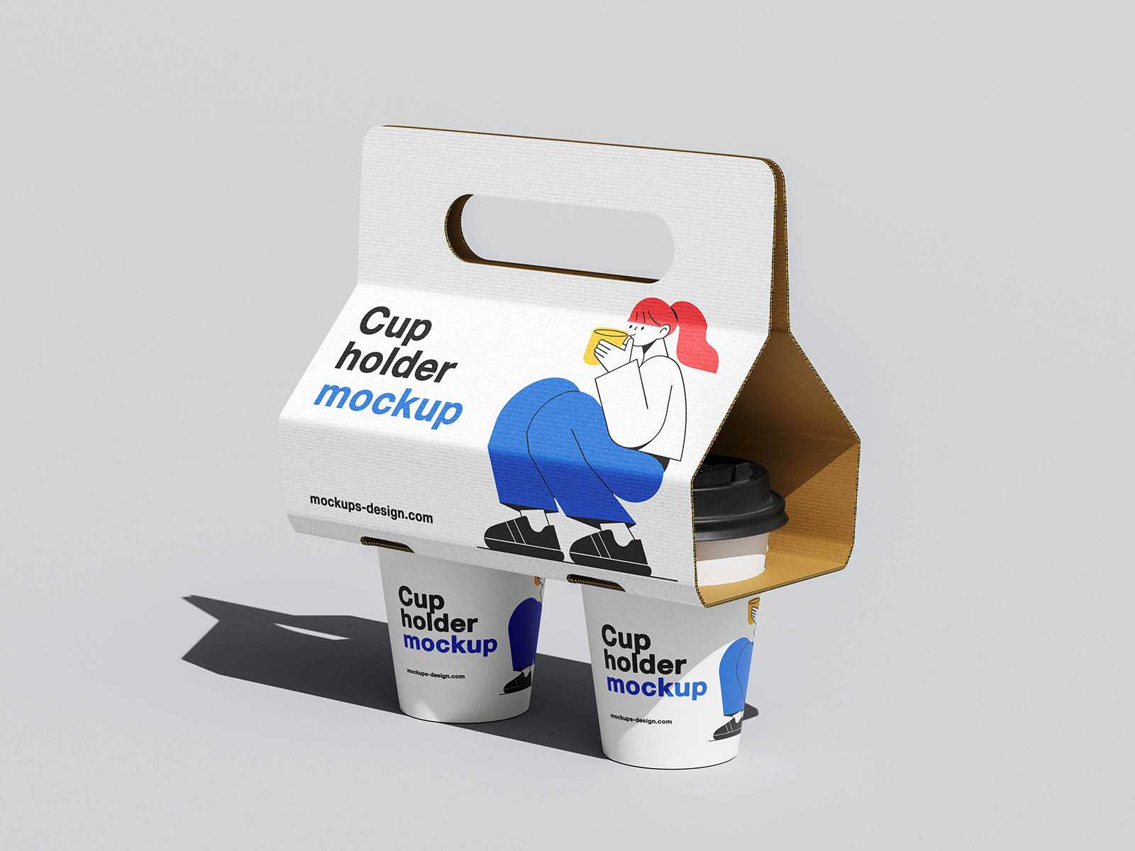 Carry-handle cup holder mockup