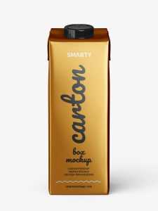 Carton juice mockup / front / metallic