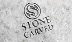 Carved Stone Logo Mockup PSD