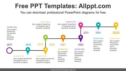 Cascade Placemarks PowerPoint Diagram