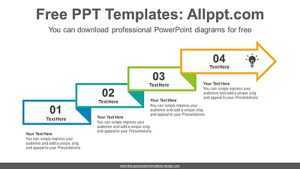 Cascading arrow ribbon PowerPoint Diagram Template